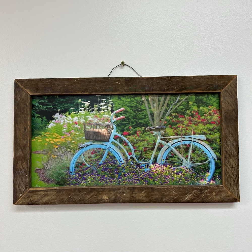 Rustic Blue Bicycle Wall Art